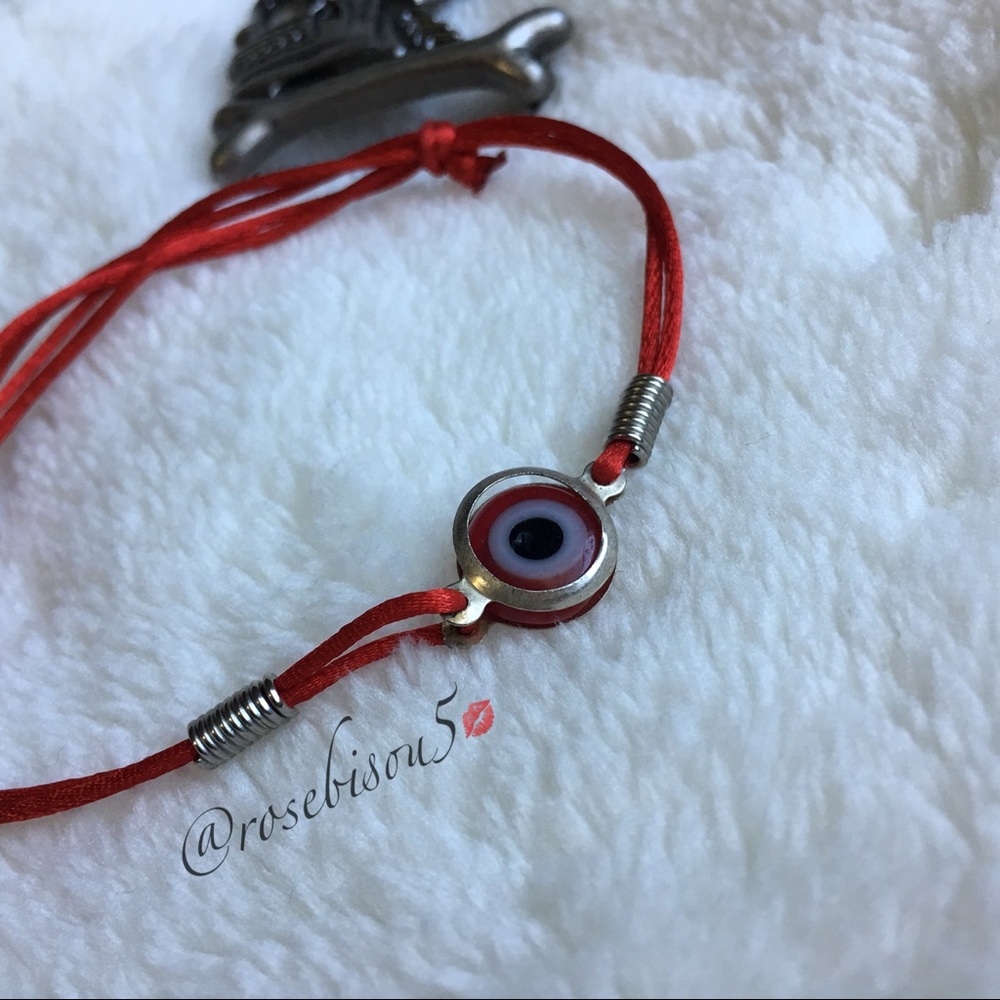 🧿Boho Evil Eye Bead Silk Cord Bracelet - Picture 5 of 7